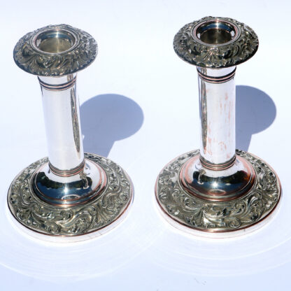 A pair antique Georgian Old Sheffield silver Plate Candlesticks C.early 19thC - Image 3