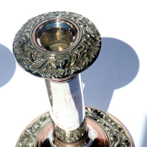 A pair antique Georgian Old Sheffield silver Plate Candlesticks C.early 19thC