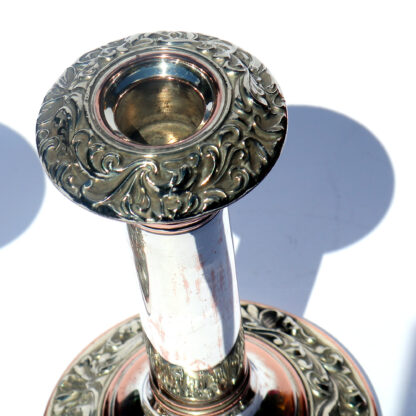 A pair antique Georgian Old Sheffield silver Plate Candlesticks C.early 19thC - Image 5