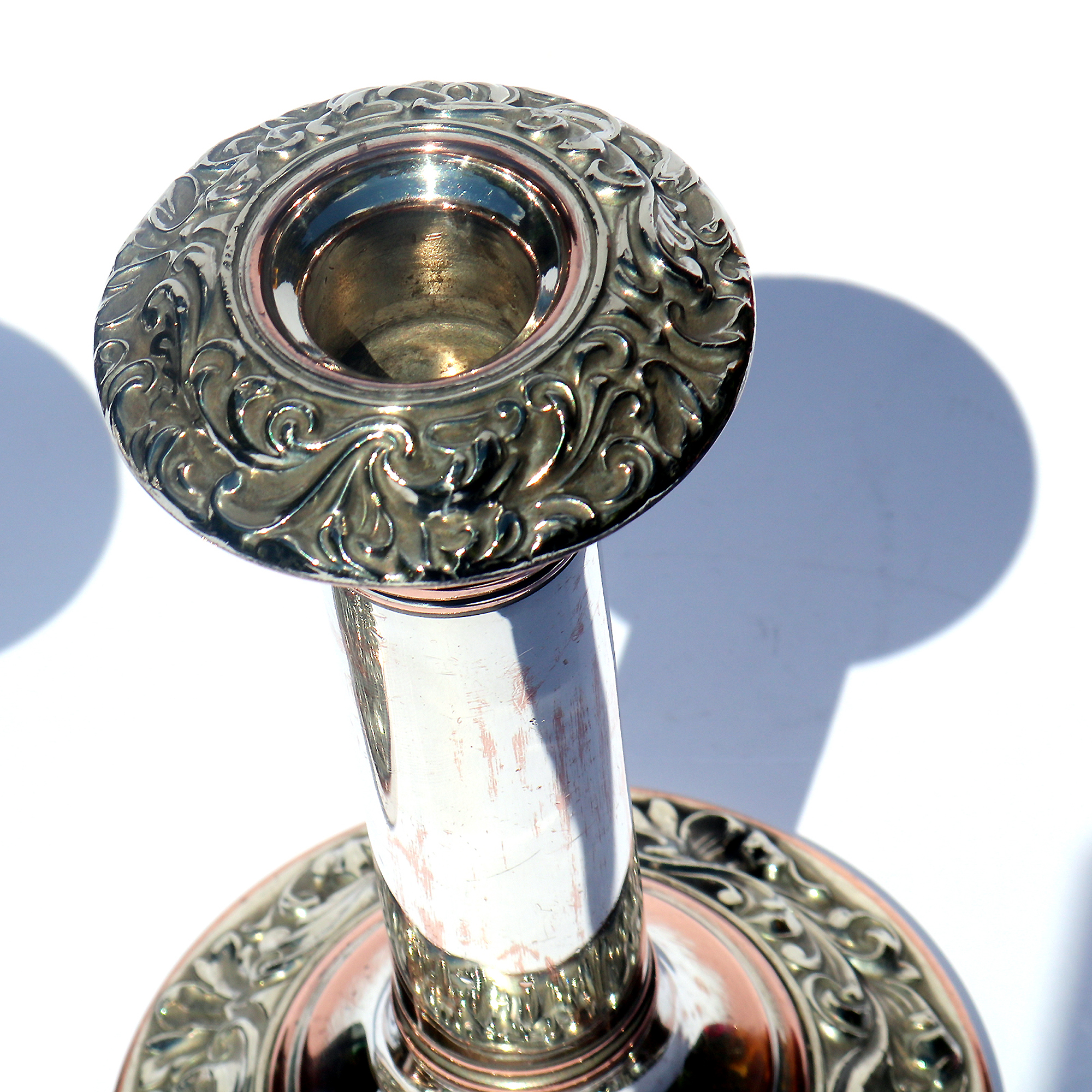 A pair antique Georgian Old Sheffield silver Plate Candlesticks C.early 19thC