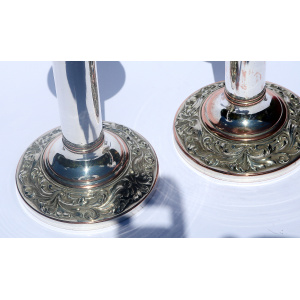 A pair antique Georgian Old Sheffield silver Plate Candlesticks C.early 19thC