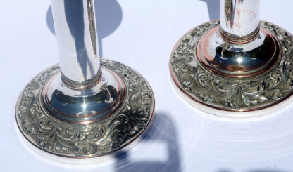 A pair antique Georgian Old Sheffield silver Plate Candlesticks C.early 19thC - Image 6