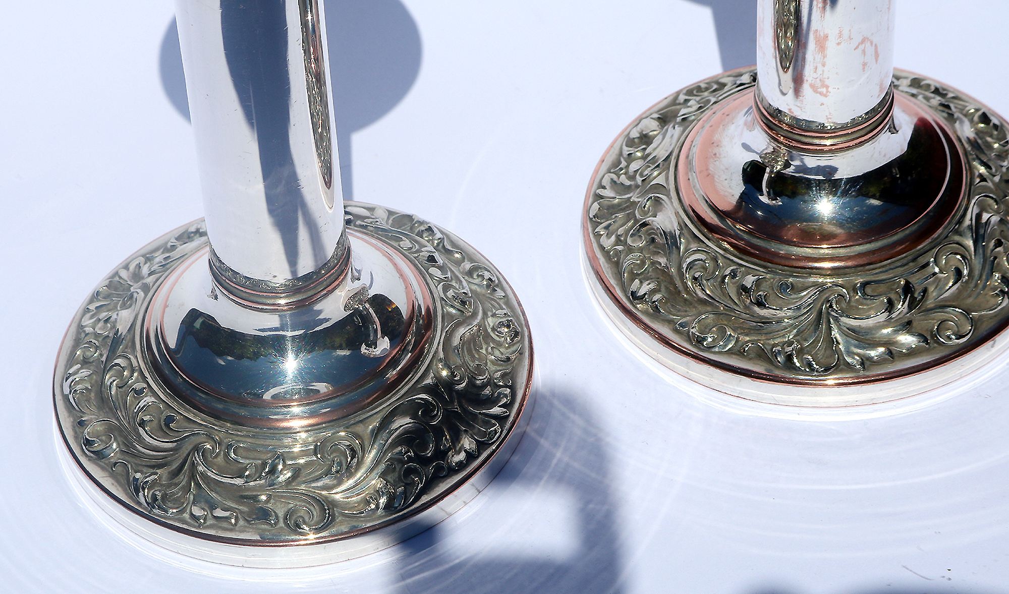 A pair antique Georgian Old Sheffield silver Plate Candlesticks C.early 19thC