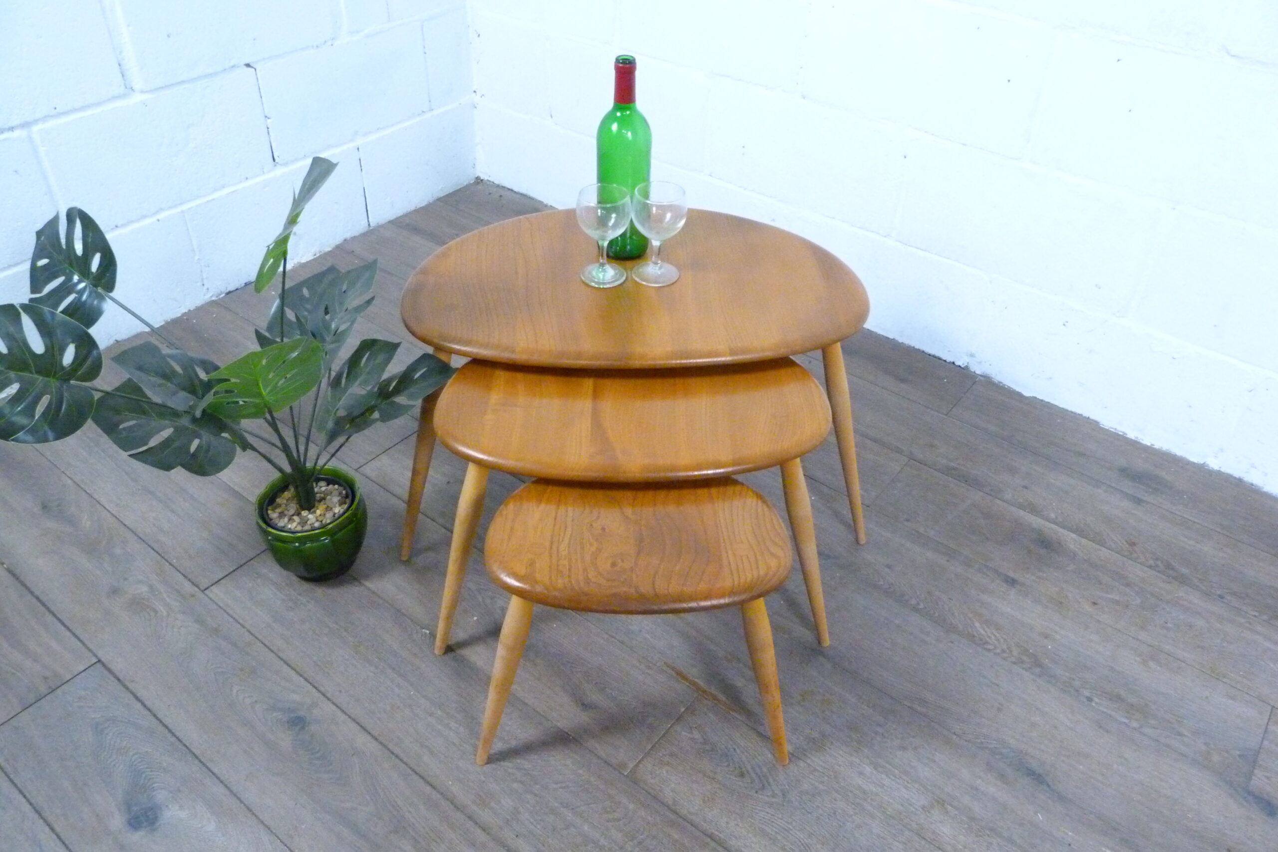 Ercol Pebbles Blonde Nest of Tables