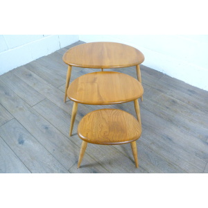 Ercol Pebbles Blonde Nest of Tables