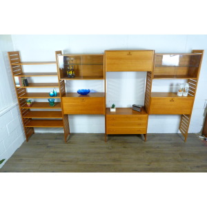 Staples 4 Bay Teak Ladderax Shelving Workspace