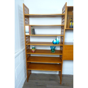 Staples 4 Bay Teak Ladderax Shelving Workspace