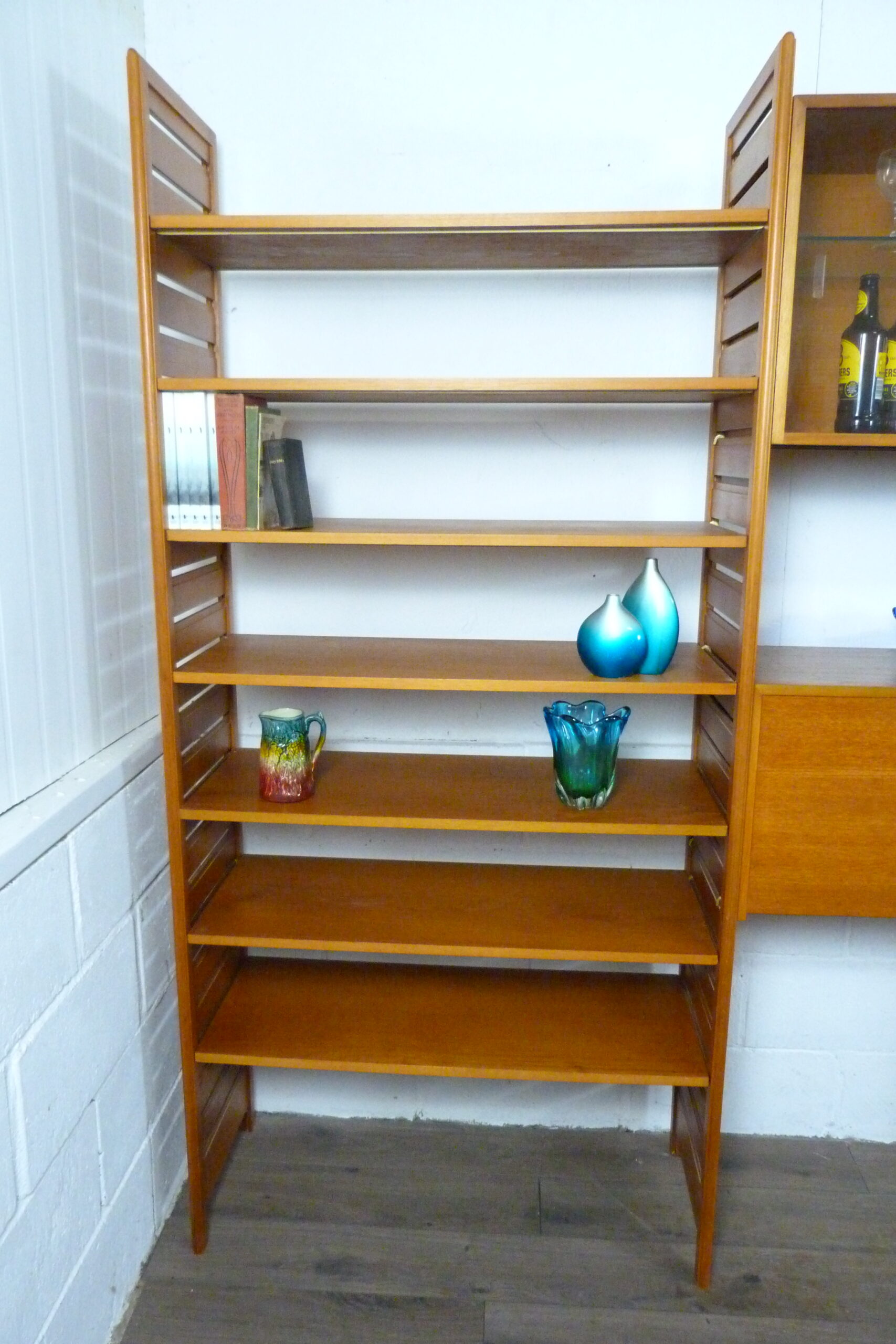 Staples 4 Bay Teak Ladderax Shelving Workspace