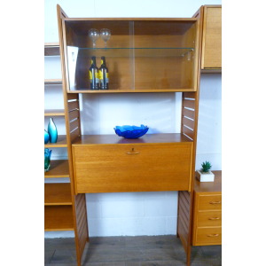 Staples 4 Bay Teak Ladderax Shelving Workspace