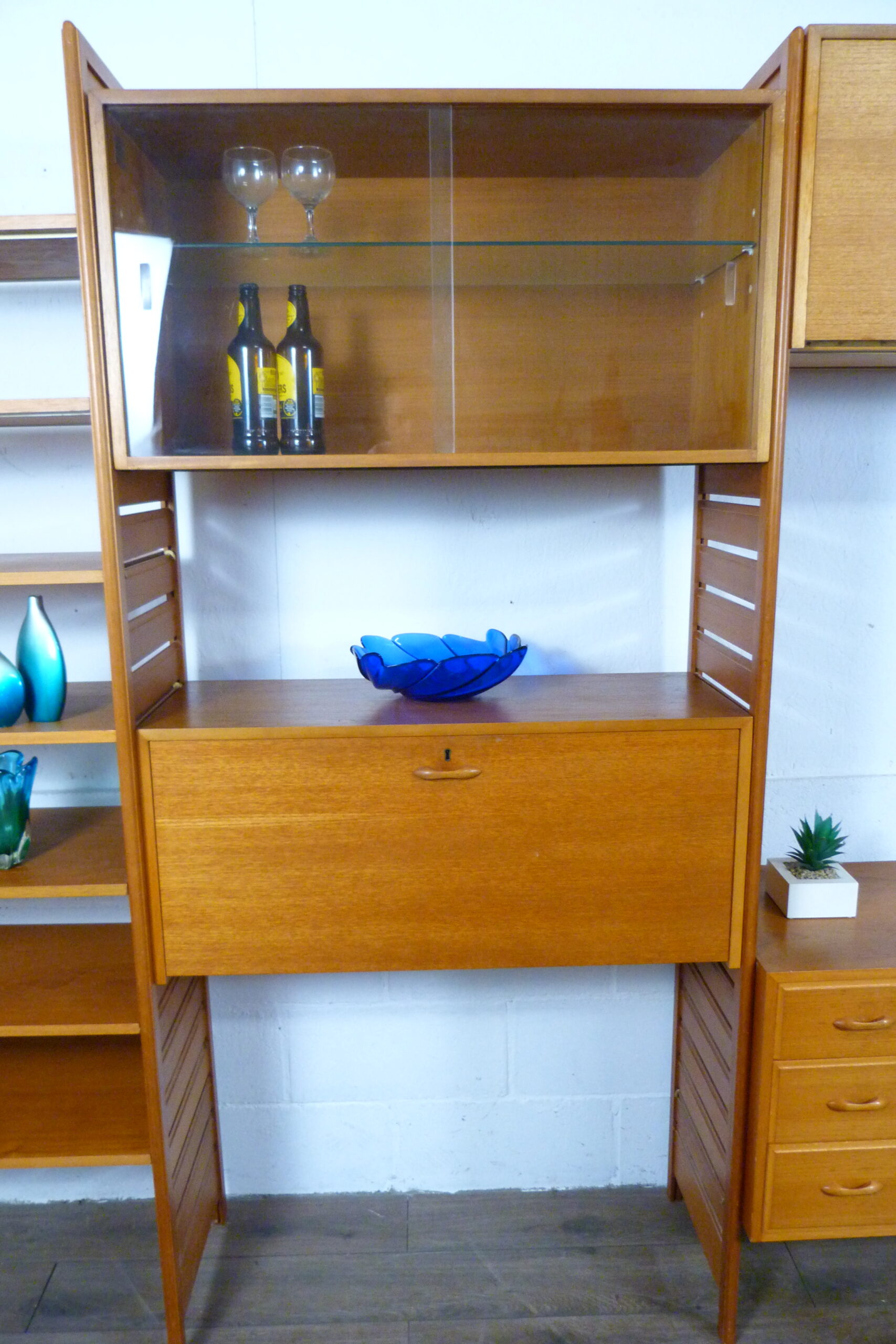 Staples 4 Bay Teak Ladderax Shelving Workspace