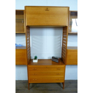 Staples 4 Bay Teak Ladderax Shelving Workspace