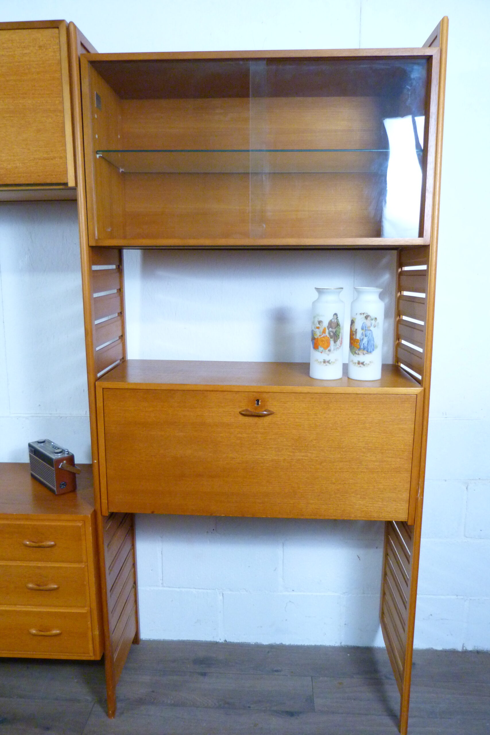 Staples 4 Bay Teak Ladderax Shelving Workspace
