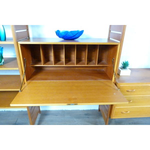 Staples 4 Bay Teak Ladderax Shelving Workspace