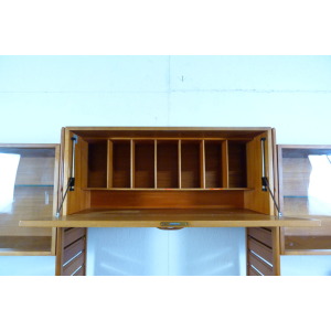 Staples 4 Bay Teak Ladderax Shelving Workspace