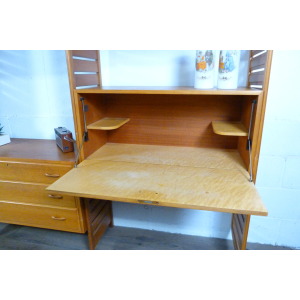 Staples 4 Bay Teak Ladderax Shelving Workspace