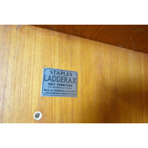 Staples 4 Bay Teak Ladderax Shelving Workspace