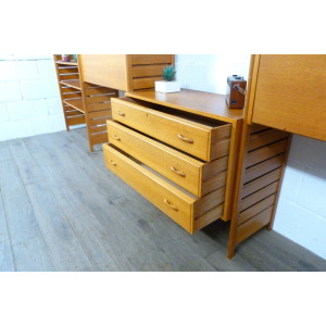 Staples 4 Bay Teak Ladderax Shelving Workspace