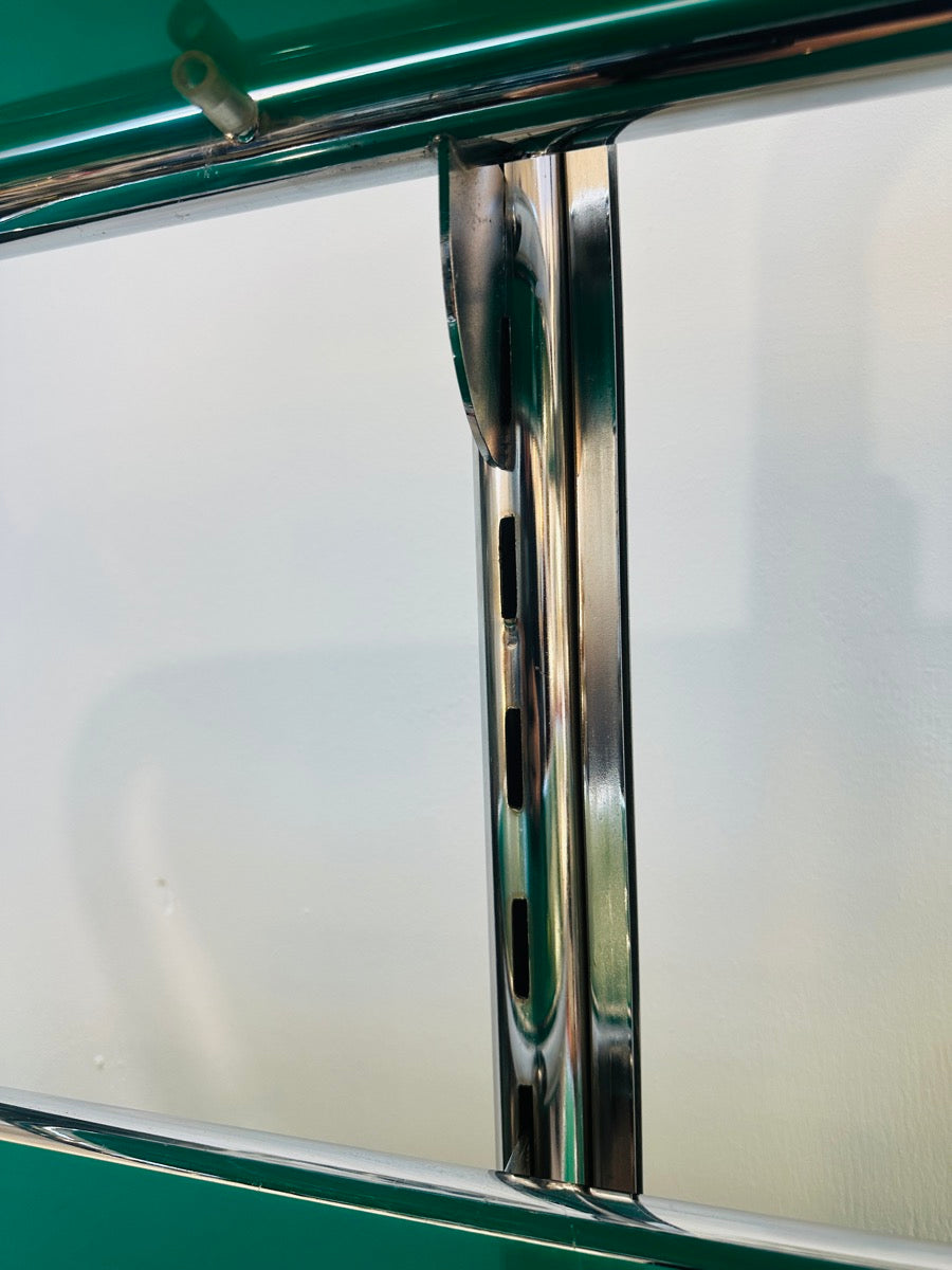 5 Shelf Chrome & Green Perspex Shelving Unit, 1970s