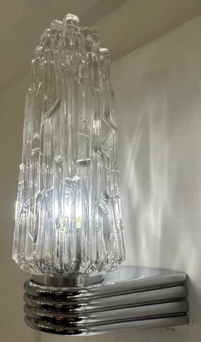 Hoffmeister Iced Glass Wall Lights, 1970s