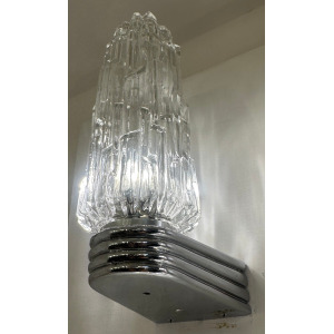 Hoffmeister Iced Glass Wall Lights, 1970s