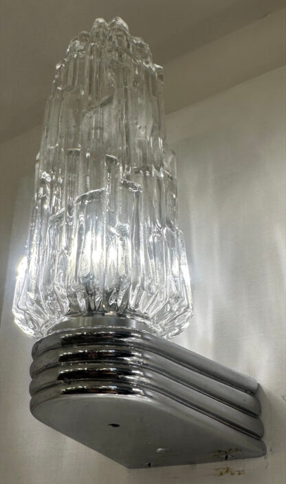 Hoffmeister Iced Glass Wall Lights, 1970s - Image 3