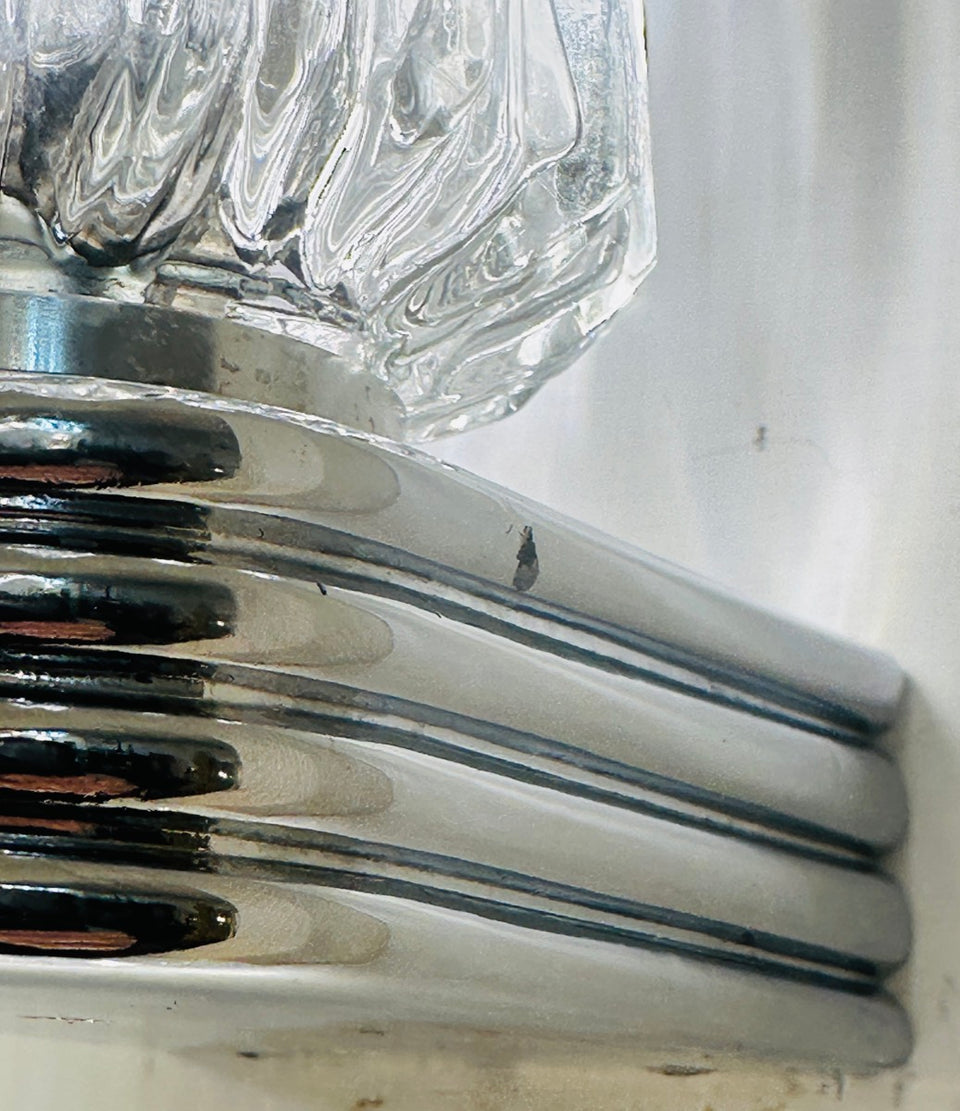 Hoffmeister Iced Glass Wall Lights, 1970s