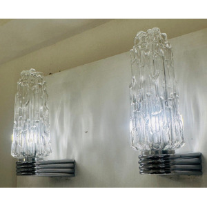 Hoffmeister Iced Glass Wall Lights, 1970s