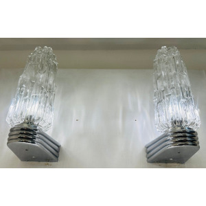 Hoffmeister Iced Glass Wall Lights, 1970s