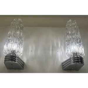 Hoffmeister Iced Glass Wall Lights, 1970s