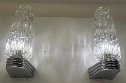 Hoffmeister Iced Glass Wall Lights, 1970s - Image 16