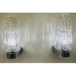 Hoffmeister Iced Glass Wall Lights, 1970s
