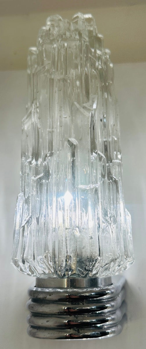 Hoffmeister Iced Glass Wall Lights, 1970s