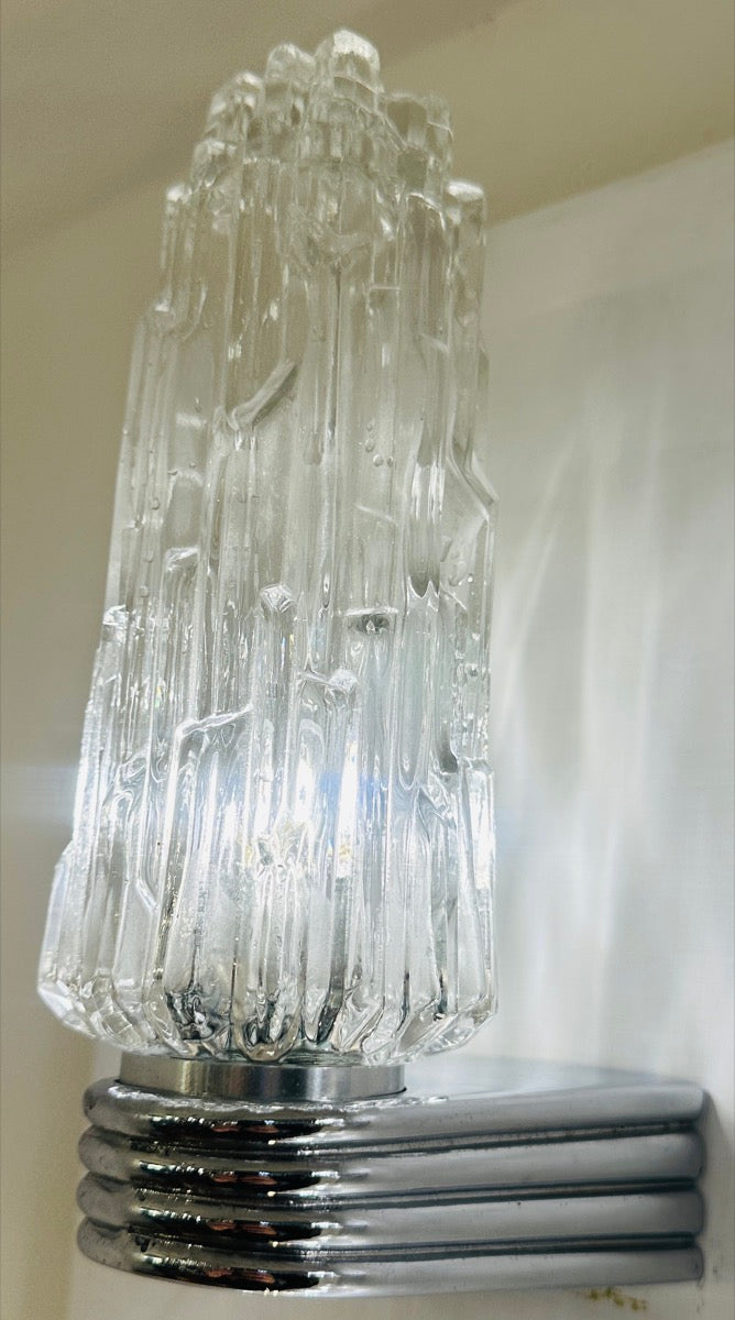 Hoffmeister Iced Glass Wall Lights, 1970s