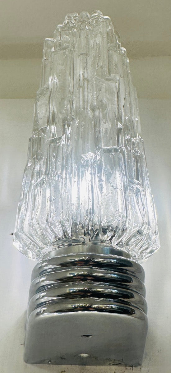 Hoffmeister Iced Glass Wall Lights, 1970s