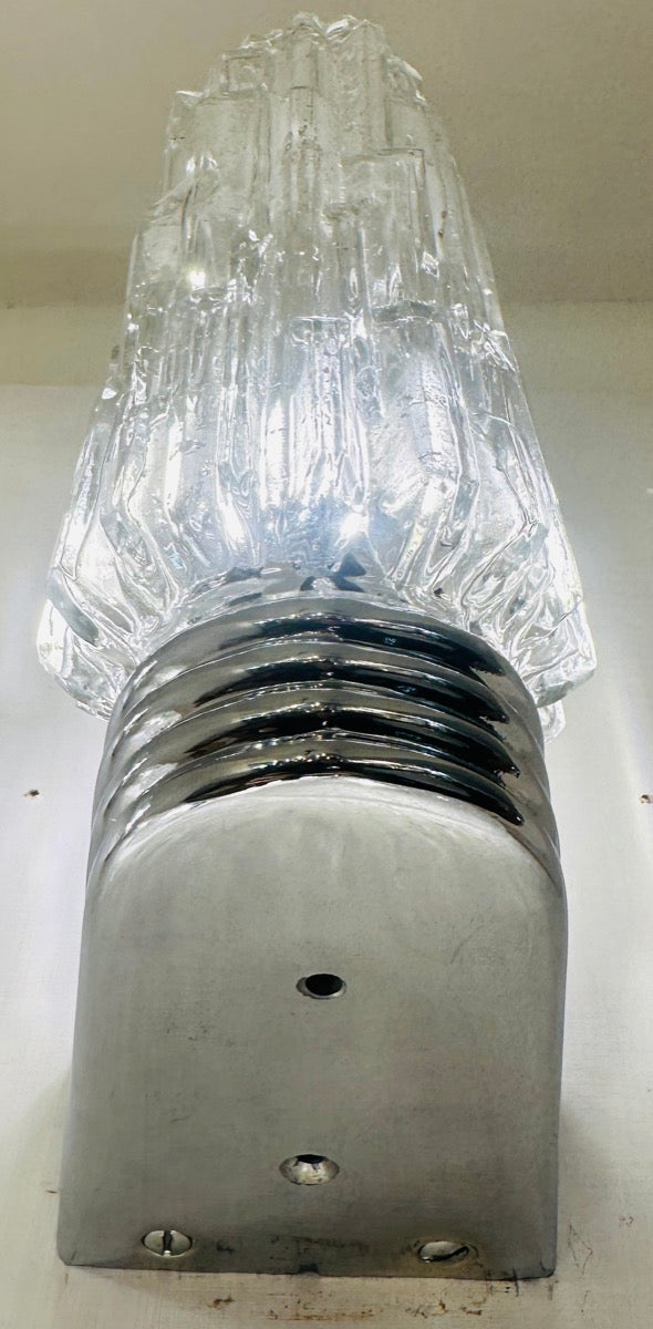 Hoffmeister Iced Glass Wall Lights, 1970s