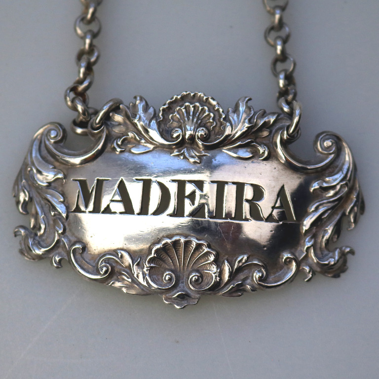 Antique Georgian solid silver Madeira pierced Decanter Label Ticket 20g C.1823 - Image 3