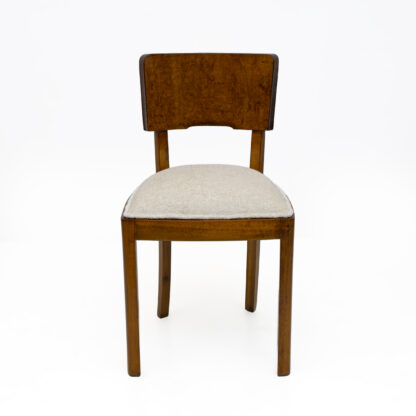 Set of Six Art Deco Italian Walnut Dining Chairs, 1930s - Image 4