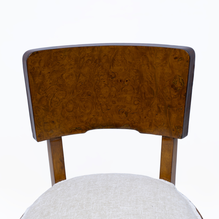 Set of Six Art Deco Italian Walnut Dining Chairs, 1930s - Image 5