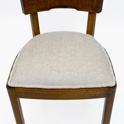 Set of Six Art Deco Italian Walnut Dining Chairs, 1930s - Image 6