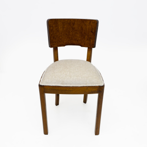 Set of Six Art Deco Italian Walnut Dining Chairs, 1930s
