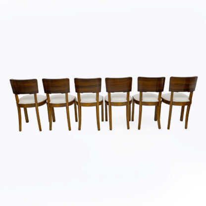 Set of Six Art Deco Italian Walnut Dining Chairs, 1930s - Image 11