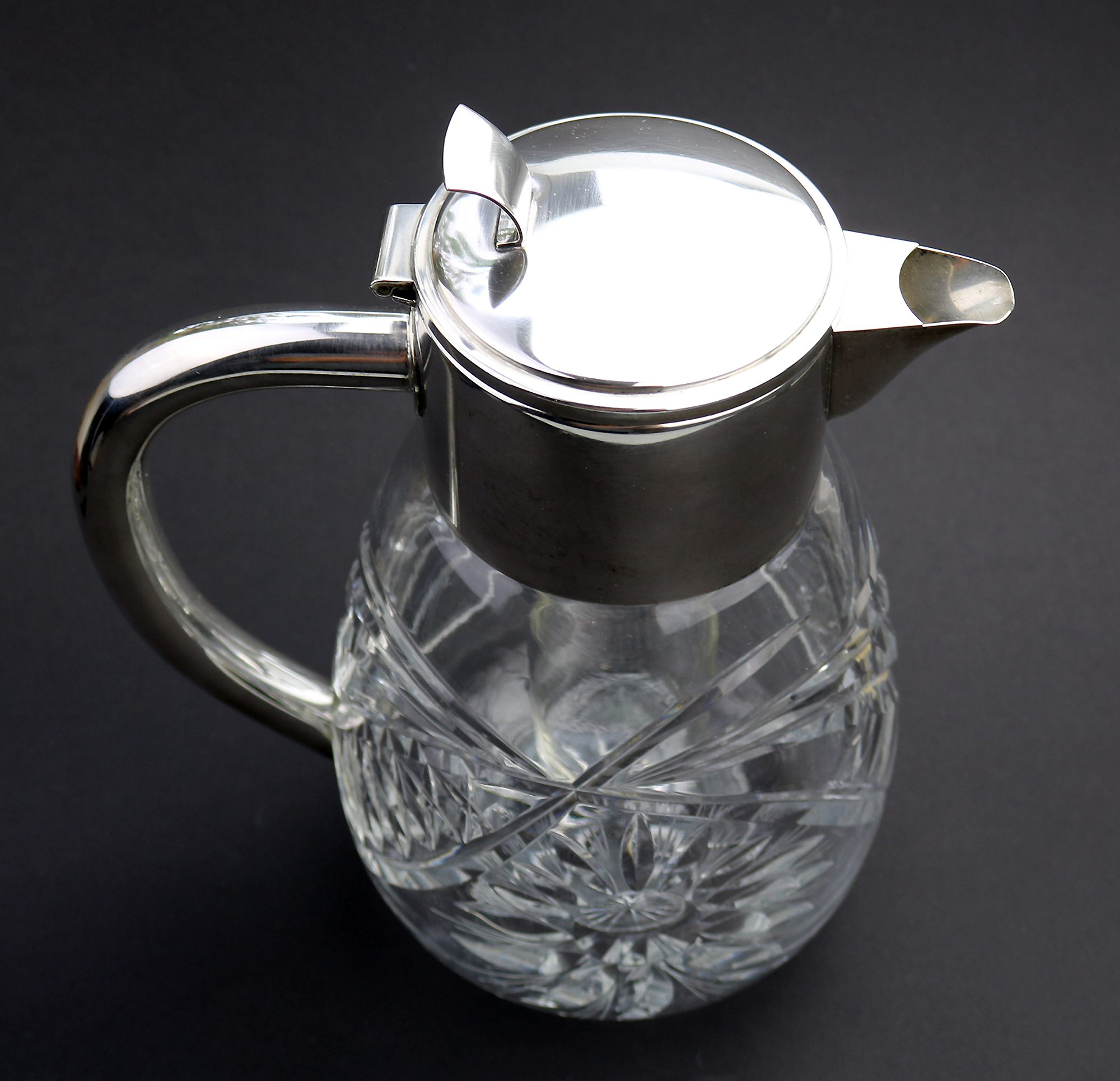 A substantial WMF deep cut glass & silver plate Lemonade Jug & ice holder C.1935+