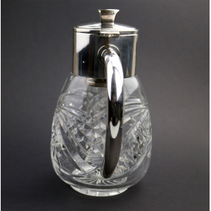 A substantial WMF deep cut glass & silver plate Lemonade Jug & ice holder C.1935+