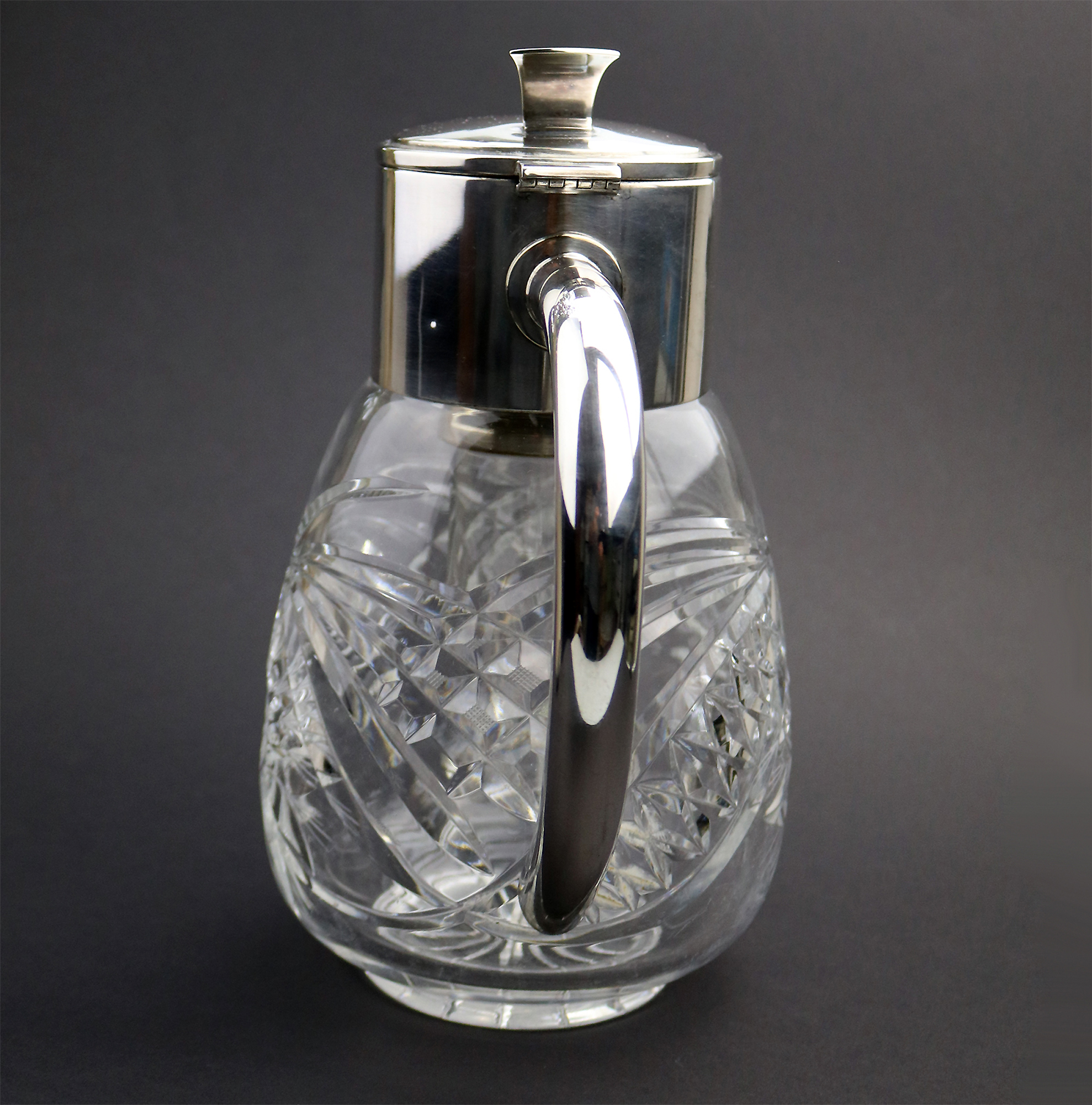A substantial WMF deep cut glass & silver plate Lemonade Jug & ice holder C.1935+