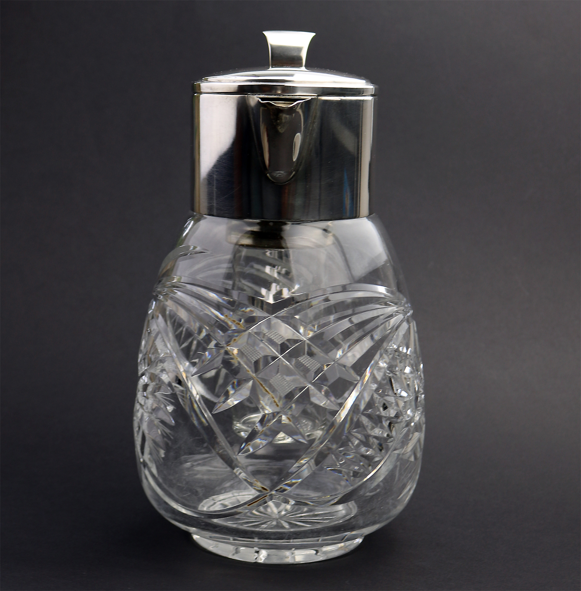 A substantial WMF deep cut glass & silver plate Lemonade Jug & ice holder C.1935+