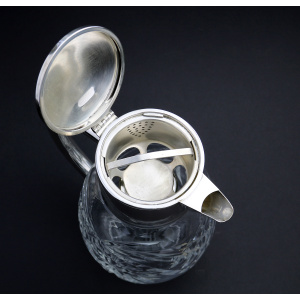 A substantial WMF deep cut glass & silver plate Lemonade Jug & ice holder C.1935+