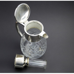 A substantial WMF deep cut glass & silver plate Lemonade Jug & ice holder C.1935+