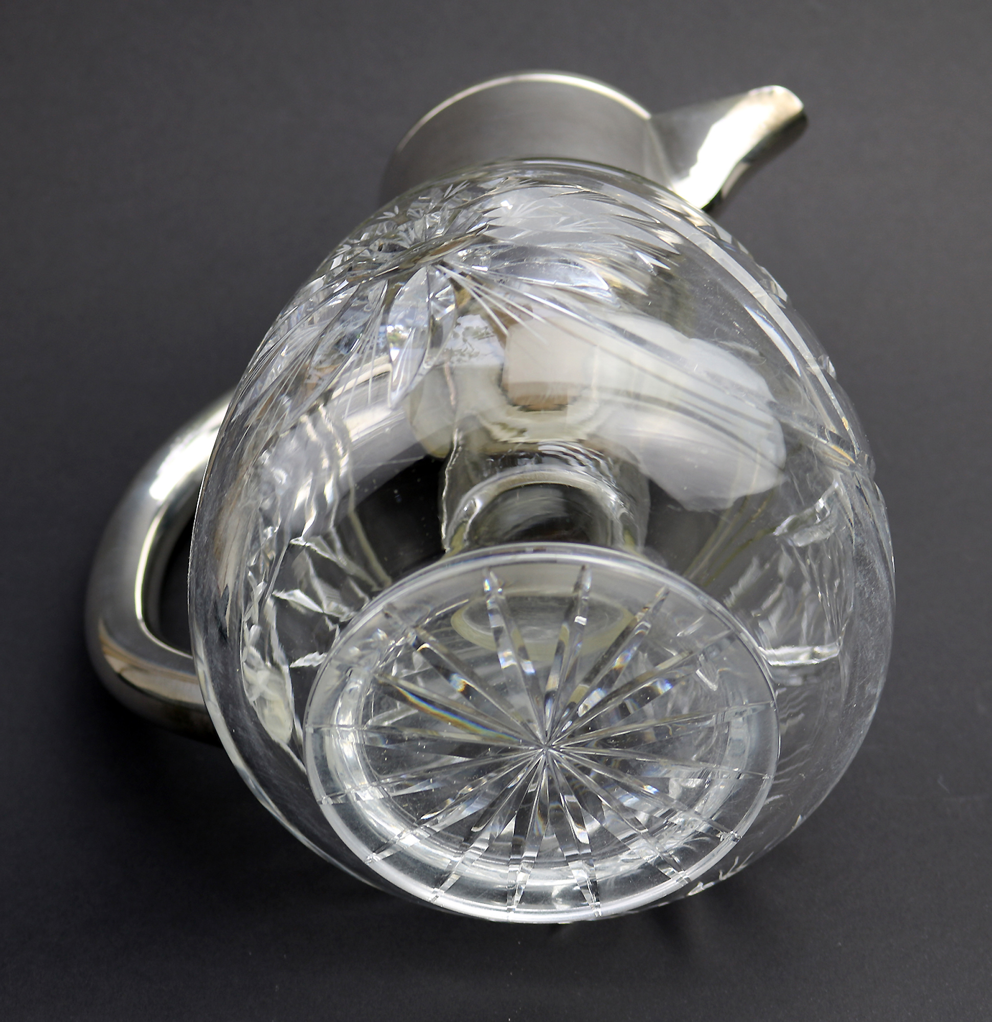 A substantial WMF deep cut glass & silver plate Lemonade Jug & ice holder C.1935+