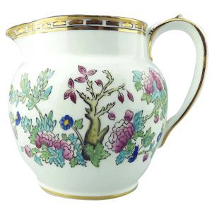 An antique Harrods Victorian pottery hand coloured Indian Tree Jug C.1891+