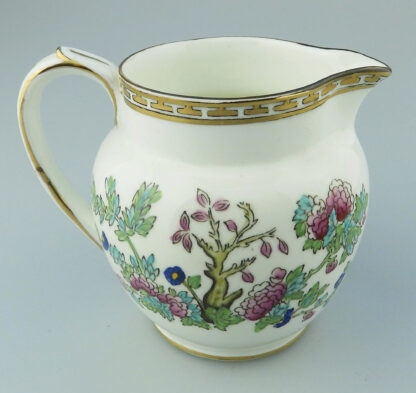 An antique Harrods Victorian pottery hand coloured Indian Tree Jug C.1891+ - Image 5